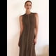 thumbnail image 5 of Vestido Camisero Sin Mangas para Mujer, de Verano, de Punto Acanalado en Contraste, Maxivestidos. Color Café S, 5 of 9