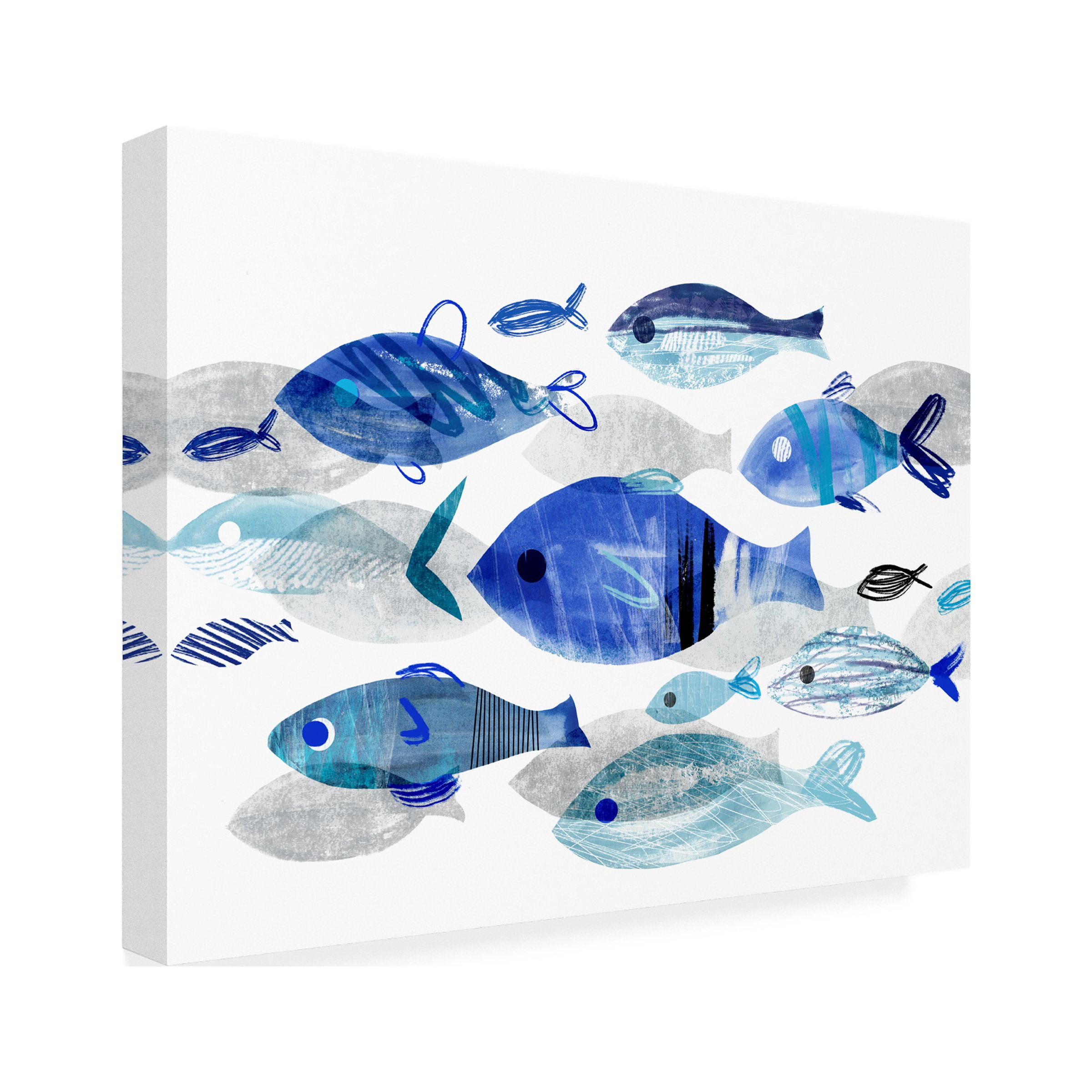 Annie Warren 'Fish Parade II' Canvas Art