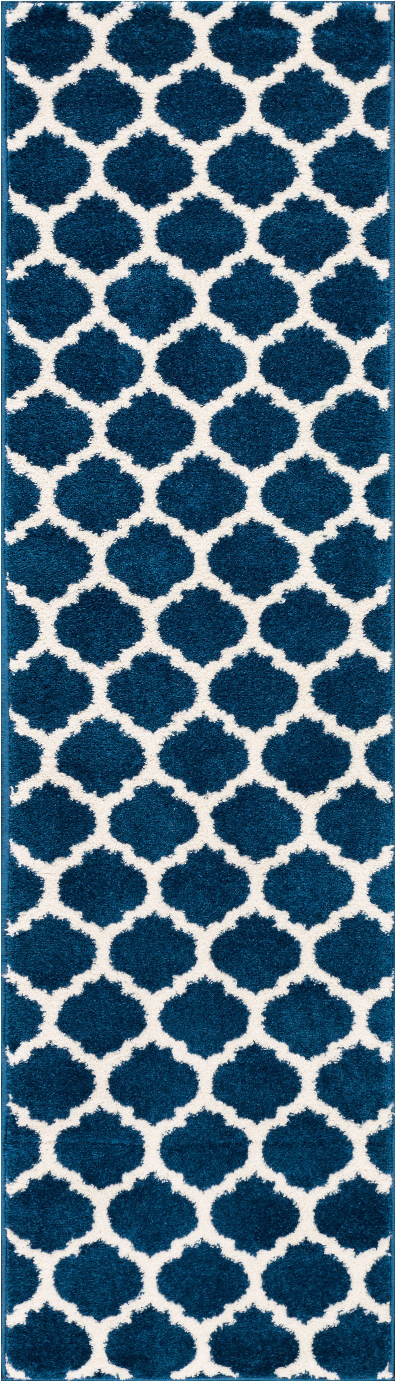 Well Woven MC-54-2 Zoe Modern Trellis Runner Rug, Blue - 2 ft. x 7 ft. 3 in.