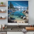 thumbnail image 5 of Nature Forest Sheer Curtains 45 Inches Long, Blue Sky Mountain Stone Lake Landscape Light Filering Curtains, Breathable Simi Curtain Privacy Drapes for Kitchen Bathroom Small Window Treatment, 5 of 9