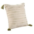 thumbnail image 3 of Laddha Home Designs Handwoven Reversible Striped Throw Pillow - 20" - Beige and Green - Set of 2, 3 of 4