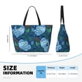 thumbnail image 4 of PAYOHTO Magnolia FlowerBlue Large Beach Tote Bags for Womens Mens Sandproof Swim Pool Bag with Zipper for Travel Vacation, 4 of 7
