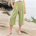 thumbnail image 2 of yillto Girls Wide Leg Pant Palazzo Capri Pants Elastic Waist Pocket Flowy Summer Beach Lounge Pant, 2 of 7