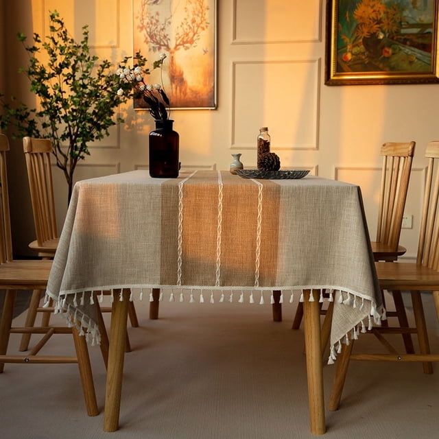 Nappe Nordique en Coton Lin Tissu pour Maison Table à Manger Nappe de Fête Serviette