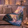 thumbnail image 6 of Majestic Purple Mountain Sunrise Landscape Reflection Art, Peaceful Mountain Lake Scene, Warm Flannel Blanket for Cabin and Lodge, Outdoor Lovers Christmas Gift, Festive Home Decor, 6 of 9
