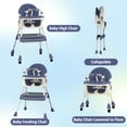 thumbnail image 2 of YYW 4-In-1 Foldable Baby High Chair,Portable Highchair with 2-Layer Dining Plate & Toy Rack,Blue, 2 of 10