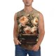 thumbnail image 1 of Fotbe Vintage Peonies Rustic Charm Men's Camiseta sin Mangas Estampada para Hombres, Playera Casual para Gimnasio, Entrenamiento, Playa-Small, 1 of 7