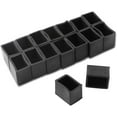 16 Pcs Rectangle Rubber Chair Leg Covers, Black Chair Leg Caps