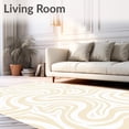 thumbnail image 2 of ODIKA 2'x3' Machine Washable Non-Slip Area Rug, Woolly Cloud Spiral Swirl Decorative Accent High Traffic Rug, Beige, 615777, 2 of 5