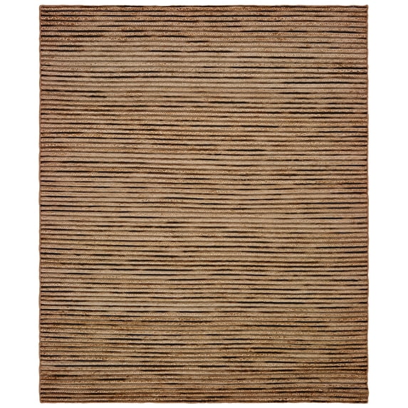 LR Home Braided Brown Beige 9 Ft. x 12 Ft. Striped Area Rug
