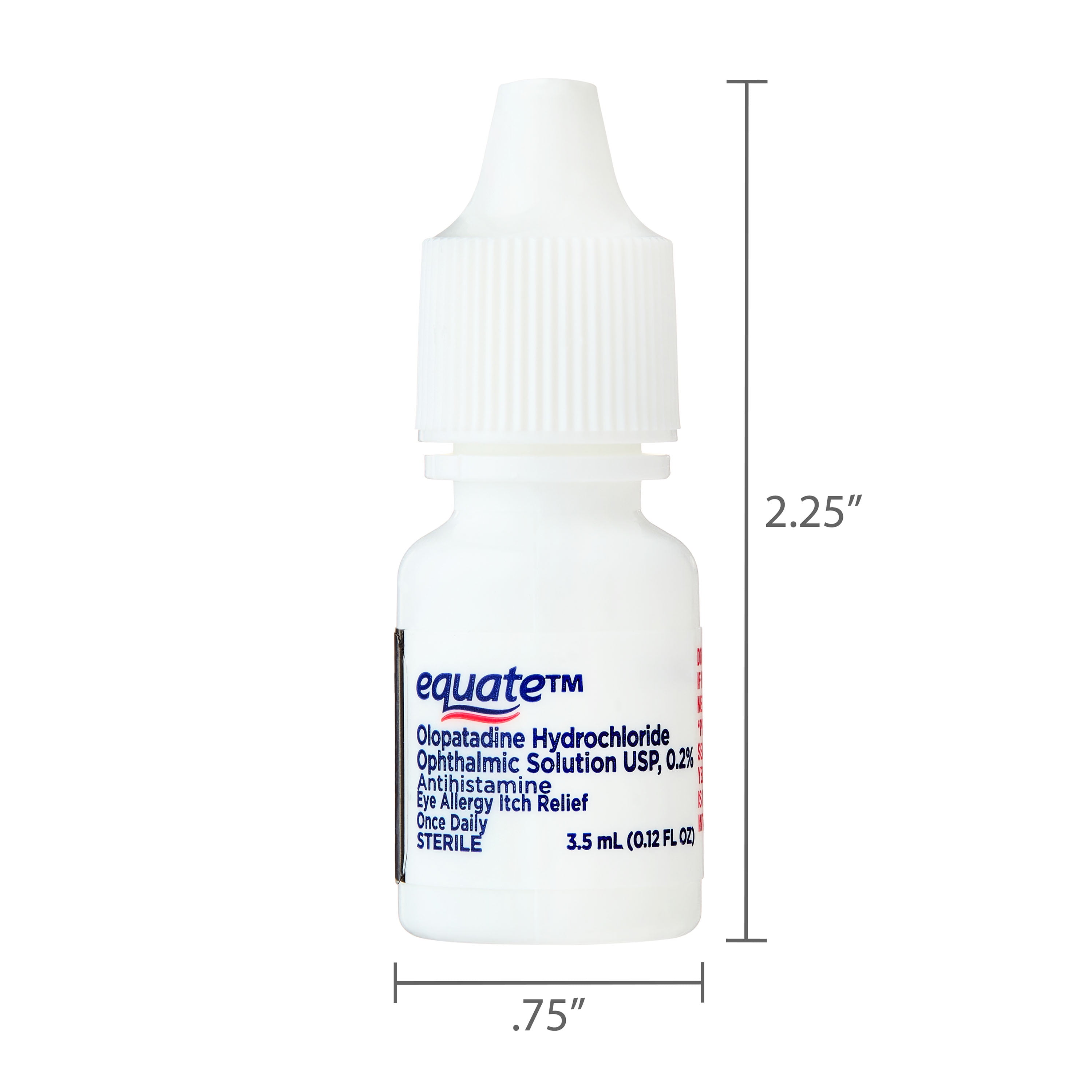 Equate Eye Itch Relief Antihistamine Eye Drops, Olopatadine HCL 0.2%, 3.5mL, Compare to Pataday Once Daily Relief Active Ingredient