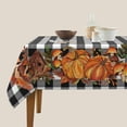 thumbnail image 3 of Fall Tablecloth Square 54x54 Inch Black White Buffalo Plaid Table Cloth,Stain Resistance Thanksgiving Day Pumpkin Harvest Table Covers for Kitchen Dining,Small Tablecloth for Party Picnic, 3 of 6
