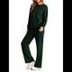 thumbnail image 3 of Traje de Dos Piezas para Mujer: Sudadera de Larga y Pantalón de Otoño. Traje Informal. Verde Oscuro 5XL, 3 of 10