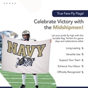 Navy Midshipmen 4' x 6' College Sports Printed Flag - NCAA Licensed - Super Polyester Knit - School Banner (White, Gold, Navy Blue)