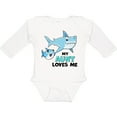thumbnail image 3 of Inktastic My Aunt Loves Me with Cute Sharks Boys or Girls Long Sleeve Baby Bodysuit, 3 of 5