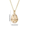 thumbnail image 3 of LEFTHIGH Home Easter Egg Pendant Necklace Enamel Zircon Glamour Copper Gold Chain Spring Jewelry Women Elegant Polished Holiday Gift Party Daily Wear 45cm Home Decor, 3 of 7
