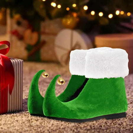 Segolike Elf Shoes Funny Velvet Boots for Adults Men Women for Christmas Festive Dress