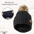 thumbnail image 3 of Britt's Knits Classics Faux Fur Pom Hat Winter Warm Knitted Beanie - Black (Women's), 3 of 10