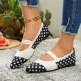 thumbnail image 6 of SuTry Women's Pointed Toe Flats Polka Dot Print Stretch Strap Lightweight Breathable Mesh Comfortable Casual Walking Shoes(36), 6 of 9