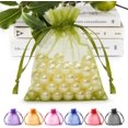 thumbnail image 1 of 50 Pcs Organza Bags 3x4 Inch, Gift Bags Small Size Mesh Bag Drawstring for Candy Jewelry Packaging Fruit Protection Easter Mother's Day(Green), 1 of 6