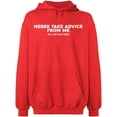 thumbnail image 2 of OXI Hoodie Sweatshirt - Neber Take Advice From Me, Basic Casual Hoodie for Men's and Women Fleece Hoodie Long Sleeve - Red 2X-Large, 2 of 3