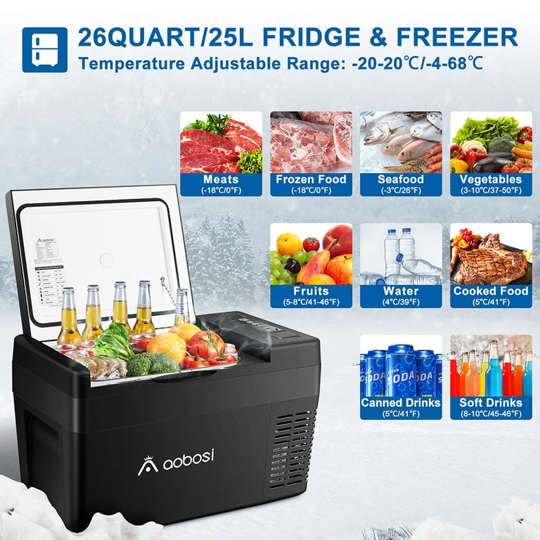 Car Refrigerator 29 QT Portable Camping Fridge Freezer 12/24V DC
