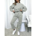 thumbnail image 4 of Solid Two-piece Set Long Sleeve Tops & Drawstring Jogger Pants Women's Clothing, 4 of 8