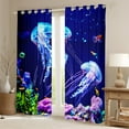 thumbnail image 2 of Jellyfish 30%-50% Blackout Curtains Ocean Themed Curtains,Marine Animal Bedroom Curtains Tropical Fish Print Window Curtains Sea Animal Decor Curtains,38"Wx45"L, 2 of 5