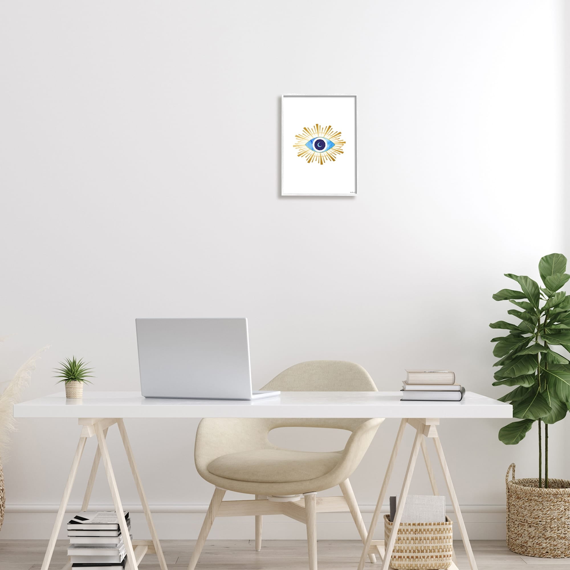 Stupell Industries Eye of Providence Radiant Abstract Shapes Crescent Moon, 11 x 14, Design by Amanda Greenwood