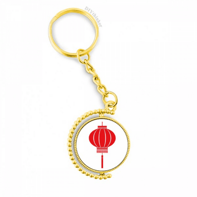 red traditional chinese pattern metal connector key chain accessory en keyholder