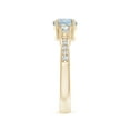 thumbnail image 3 of ANGARA Natural Classic Three Stone Aquamarine and Diamond Ring in 14K Yellow Gold for Women (Size-6mm) | March Birthstone, Birthday, Anniversary, Jewelry Gift for Women | Natural Aquamarine Ring, 3 of 9