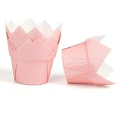 Bakexcel 50pieces Greaseproof Paper Muffin Liners, Tulip Cupcake Liners,Baking Liners,Premium Baking Cups Cupcake Wrappers for parties, Weddings, Birthdays