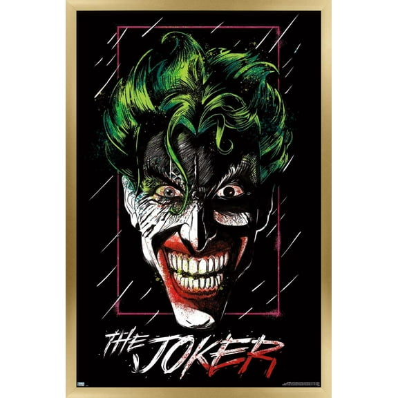 DC Comics - The Joker - Up Close Wall Poster, 14.725" x 22.375", Framed