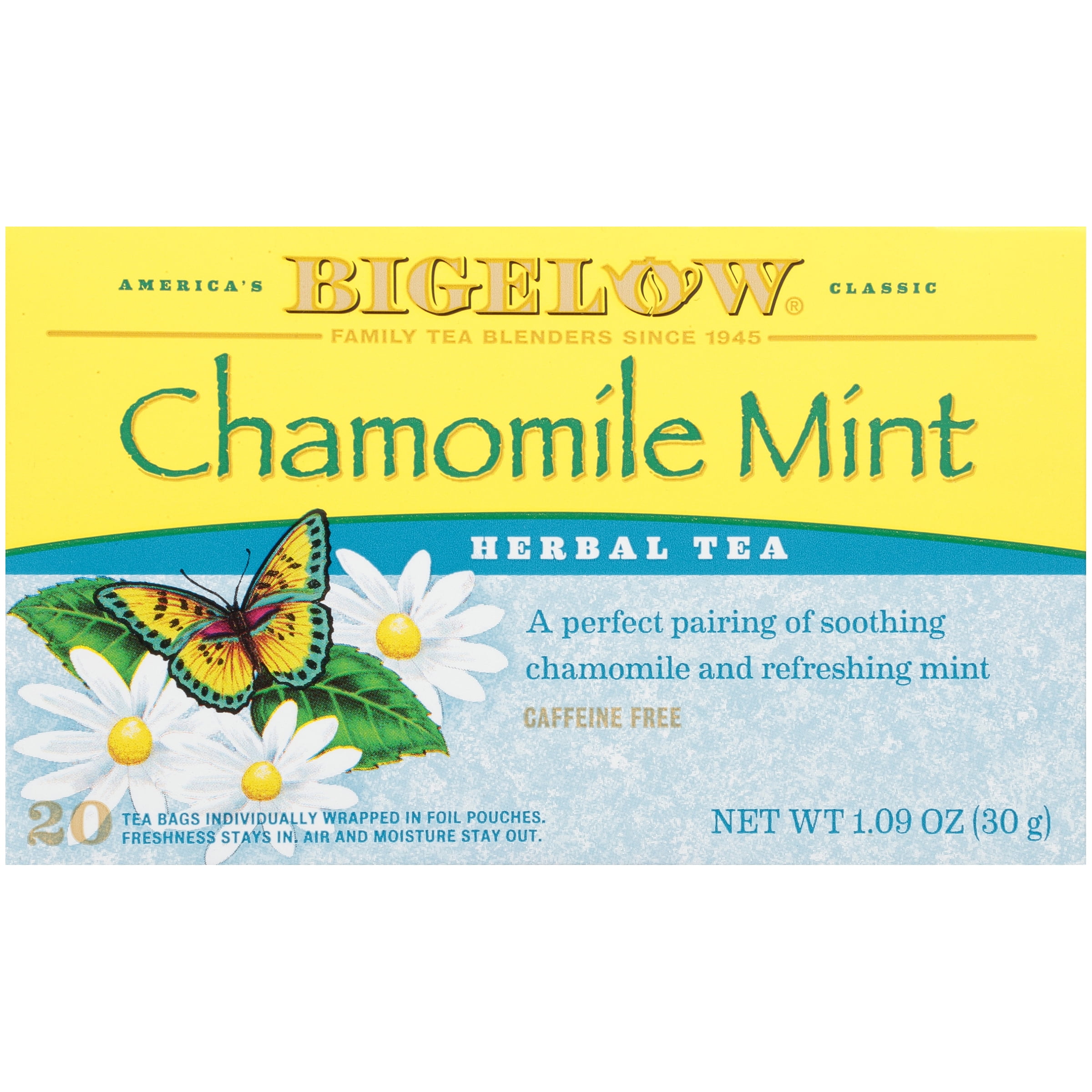 Bigelow Chamomile Mint, Caffeine-Free Herbal Tea Bags, 20 Count