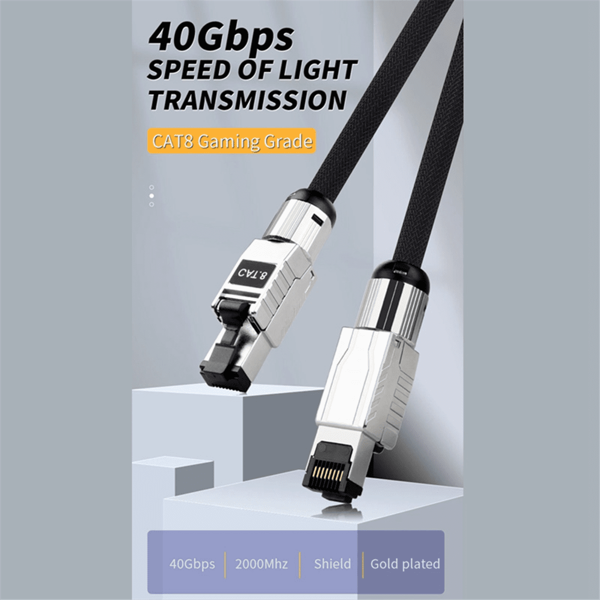 10G Cat8 Ethernet Cable 20000Kpbs High Speed SSTP UTP Ethernet Network Cable for Tv Laptops Router RJ45 Cable 2M Long