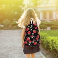 thumbnail image 4 of YIMWNYI Strawberry Pattern Canvas Backpack, Fashionable Floral Rucksack for Travel, Shopping, and Outdoor Adventures, Lightweight and Machine Washable, 4 of 4
