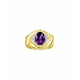 thumbnail image 4 of RYLOS Rings for Women 14K Gold Plated Silver Ring XOXO Hugs & Kisses 9X7MM Gemstone & Diamond Ring February Amethyst Jewelry for Women Size 5, 4 of 8