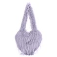 thumbnail image 3 of Women's Heart Shape Crossbody Purse Solid Color Heart-Shaped Tassel Handbag Soft Fuzzy Plush Top Handle Bag Fashion Casual Faux Fur Shoulder Tote Bag For Party Daily Travel, 3 of 5