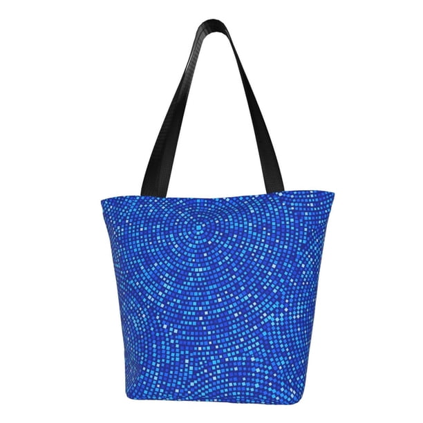 Balery Blue Circles Mosaic Bolsa de Hombro con Diseño, Bolsa Grande y Duradera, Bolsa Versátil para Compras