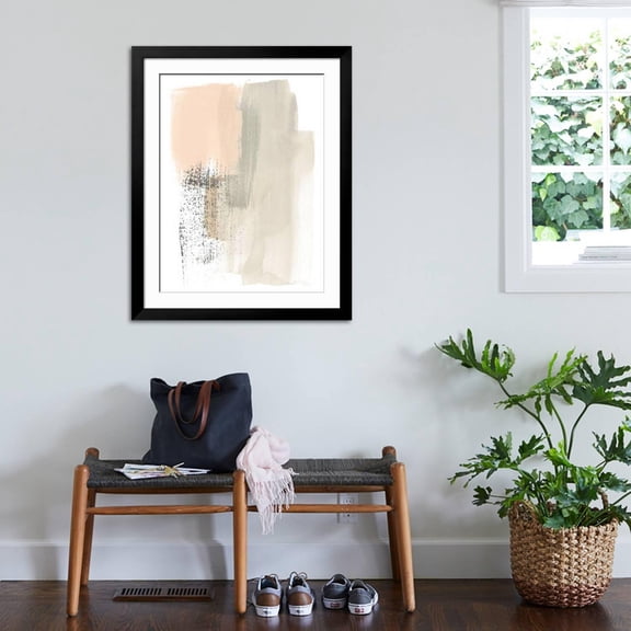 Art.com Blush Abstract I Art Print by June Erica Vess, Black Frame Wall Art, 32" x 40"