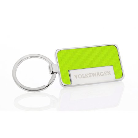 - Volkswagen 2-Sided Simulated Green Carbon Fiber Inlay Rectangle Keychain