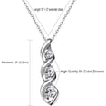 thumbnail image 7 of APSVO S925 Sterling Silver Plated Cubic Zirconia Necklace for Women Dainty Simple 3 Stones Twisted Women Necklaces Pendant Chain Bridesmaid Graduation Mothers Day Jewelry Gifts Mom, 7 of 7