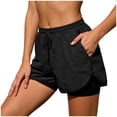 thumbnail image 4 of Mnuaqn Women Running Shorts Flowy Pleated Athletic Shorts Summer High Waisted Tennis Sporty Workout Gym Shorts (Black, L), 4 of 7
