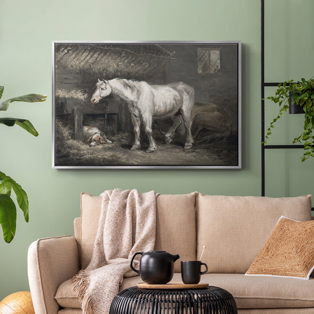 Vintage Animal Print-XLII By Wexford Home Framed in Silver Wood Gallery Wrapped Canvas 17 in. x 25 in.