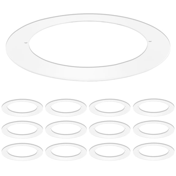 Luxrite 12-Pack White Goof Trim Ring for 4 inch Recessed Lights and Ceiling Light Fixtures, Outer Diameter 5.75 inch, Inner Diameter 4.25 inch