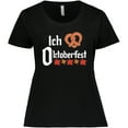 thumbnail image 3 of Inktastic Ich Liebe - I Love Oktoberfest Pretzel Heart Women's Plus Size T-Shirt, 3 of 5