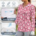 thumbnail image 6 of Jeiento Golf Paw Women's Golf Shirts, Long Sleeve Athletic Tops, V Neck Moisture Wicking Quick Dry Sun Protection Top for Golf, Outdoor Travel and Daily Wear, 6 of 7