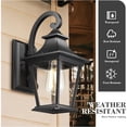 thumbnail image 4 of Emliviar Outdoor Wall Lights 2 Pack - 12.2" Wall Mount Lights in Black Finish with Clear Glass, XE219B-2PK BK, 4 of 7