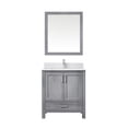 thumbnail image 3 of Jacques 30 in W Distressed Grey Bath Vanity, Cultured Marble Top, Faucet Set, & 28" Mirror, 3 of 8