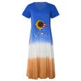 thumbnail image 4 of Robes Maxi d'Été pour Femmes 2023 Robe Décontractée Ample à Manches Courtes Imprimée Col Rond Longueur Cheville en Solde, 4 of 5